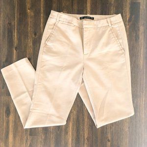 Zara Dressed High Waisted Trouser Pants Beich